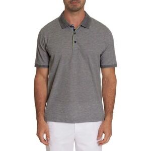 Robert Graham Champion Pique Polo Shirt 2XL Classic Fit‎ Gray Neon Green Piping